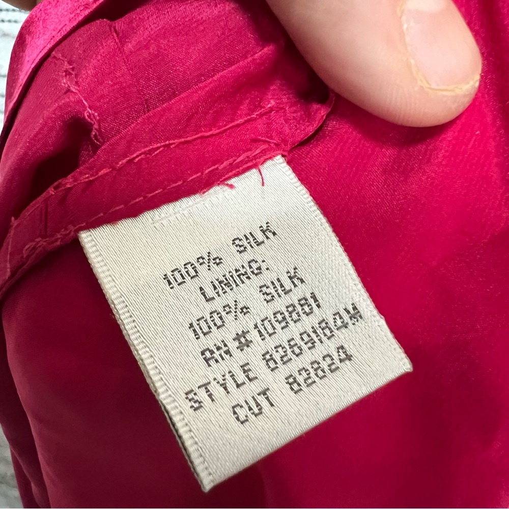 Donna Ricco Pink 100% Silk Halter Dress formal maxi Barbie core flowing ruched 6 - Picture 9 of 9